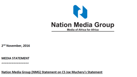 Nation Media Group (NMG) Statement on CS Joe Mucheru’s Statement